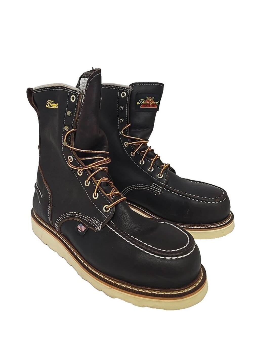 Thorogood Men's 8" Steel Toe WP Wedge Sole Work Boot (USA) 804-3800 Brown 9.5D
